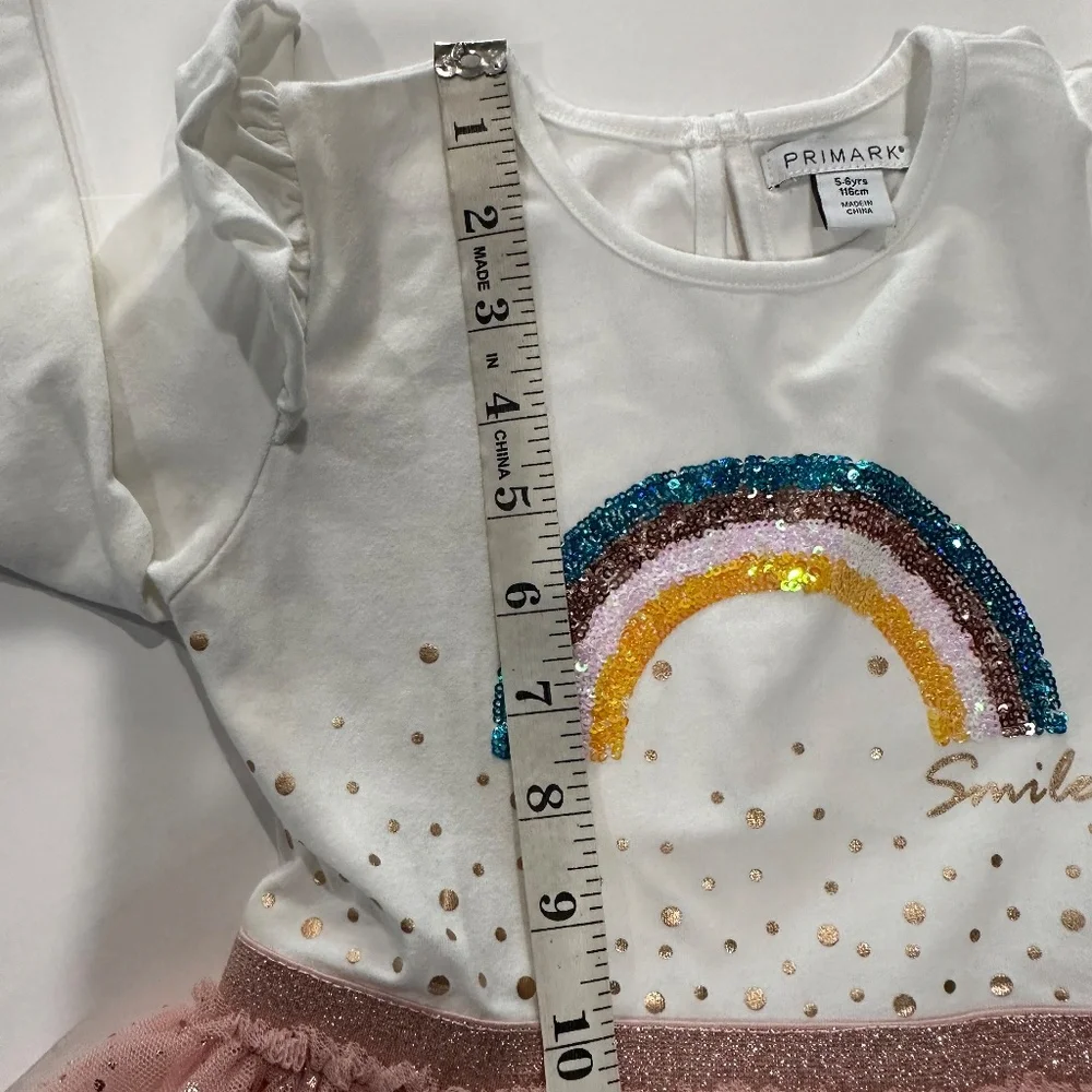 Primary Rainbow‎ Dress - Size 5/6 Years.